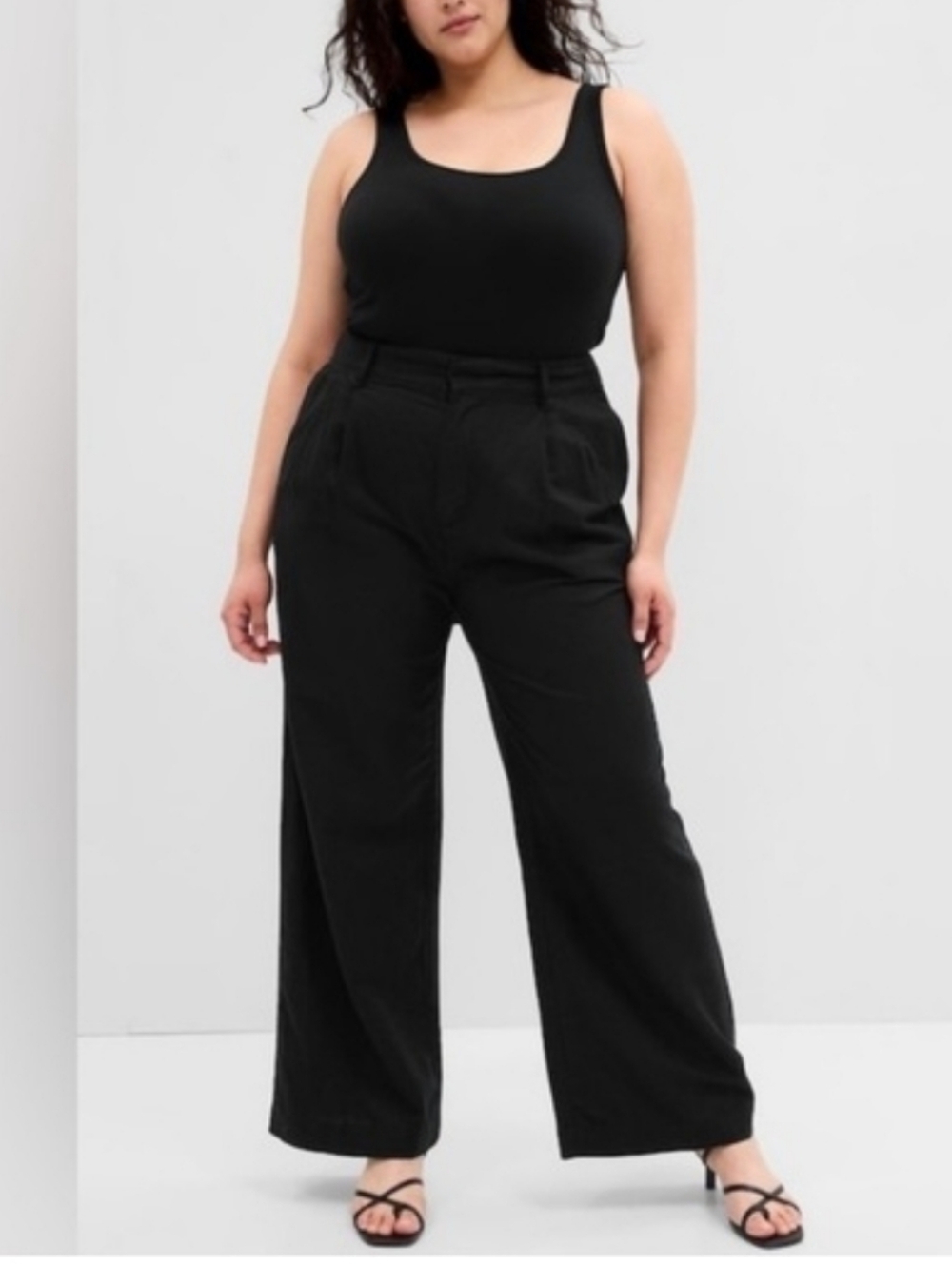 GAP Black High-Rise Wide-Leg Trousers Size 18